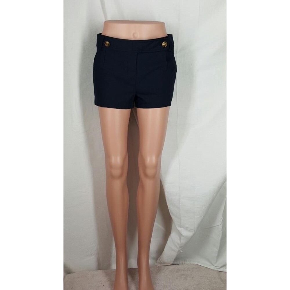 Elizabeth & James Size 2 Navy Nautical Shorts Gold tone Buttons  Womens